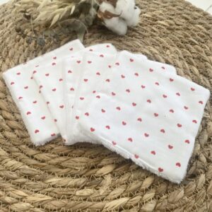 Lingettes démaquillantes motif coeur